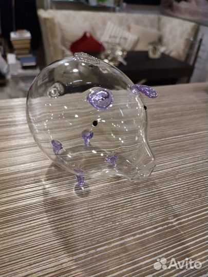 232812 Копилка стеклянная свинка