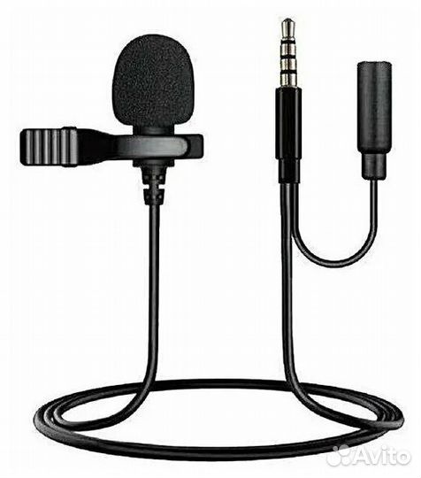 Микрофон петличный с дополнительным разъемом AUX J