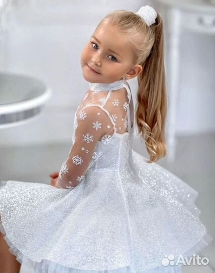 Платье снежинки 110-116 снежность