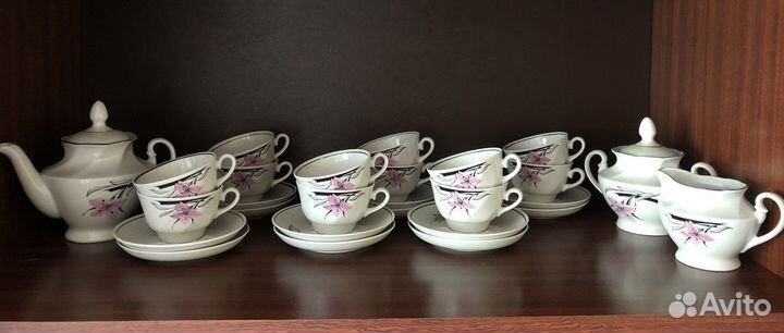 Чайный сервиз. Рижский фарфоров.завод. 12 персон