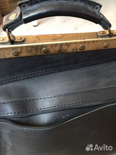 Мужская кожаная сумка портфель саквояж