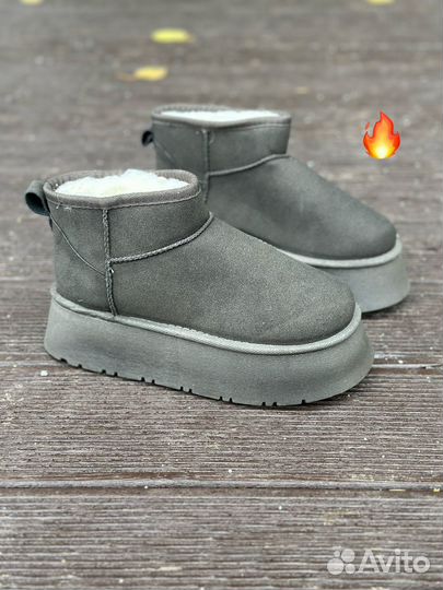 Угги ugg короткие на высокой подошве/платформе