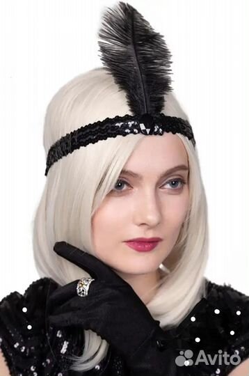 Повязка с пером в стиле Гэтсби Чикаго Ретро