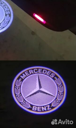 Подсветка дверей с проекцией логотипа Mercedes