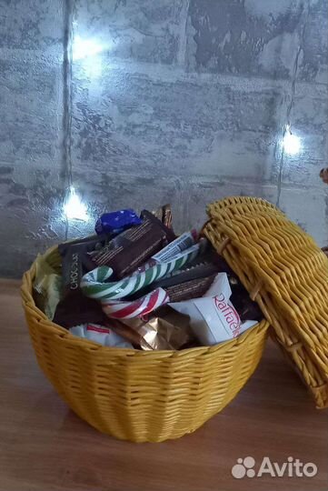 Плетёное яблоко-шкатулка,подарок