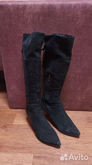 Сапоги натуральная замша зимние