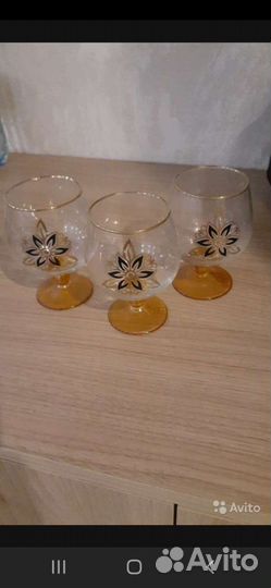 Бокалы хрусталь с позолотой