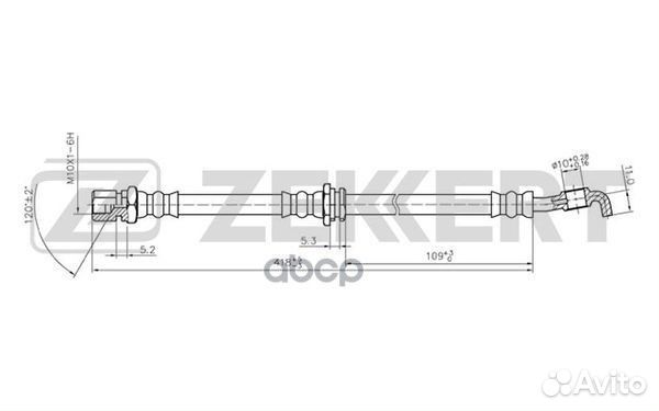 Шланг тормозной задний правый Chevrolet Lacetti