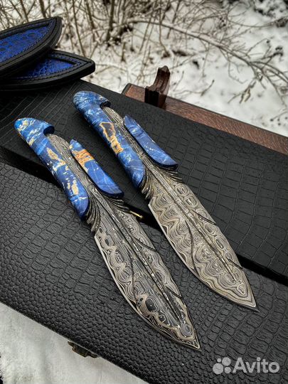 Нож Перо из дамасской стали