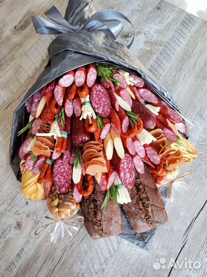 Мужской букет, колбасный букет, ореховый