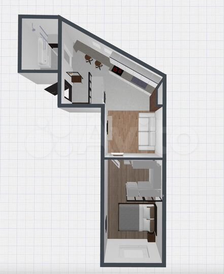 2-к. квартира, 43,4 м², 10/12 эт.