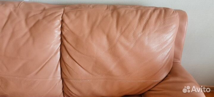Кожаный диван и кресла бу 2 шт