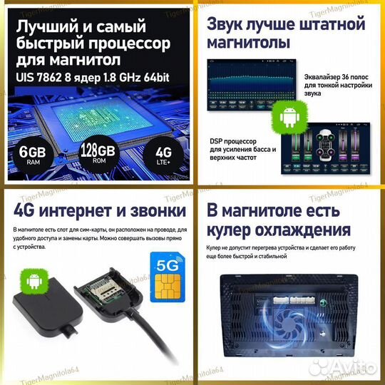 Магнитола Ford Universal (Серебристая) 6/128GB