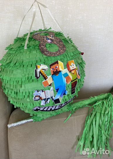 Пиньята майнкрафт+палка для разбивания