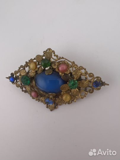 Антикварная Брошь винтаж старая Чехия клеймо