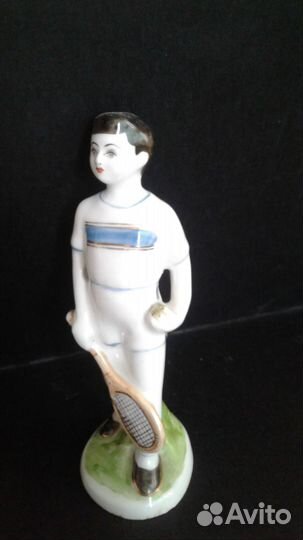 Статуэтка фарфор СССР Юный теннисист