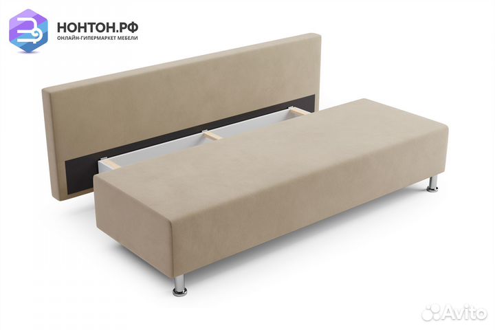 Диван еврокнижка Канна велюр бежевый