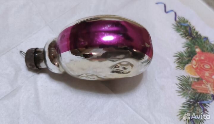 Ёлочная игрушка 50-60г Часы 9*12см толстое стекло