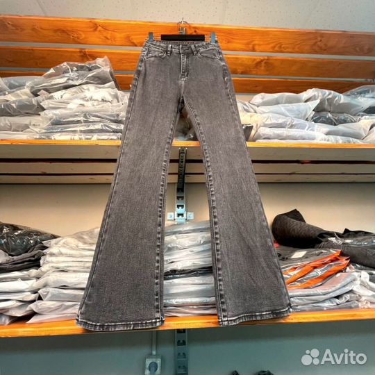 Джинсы клеш Rick Owens Steel Grey Expansion