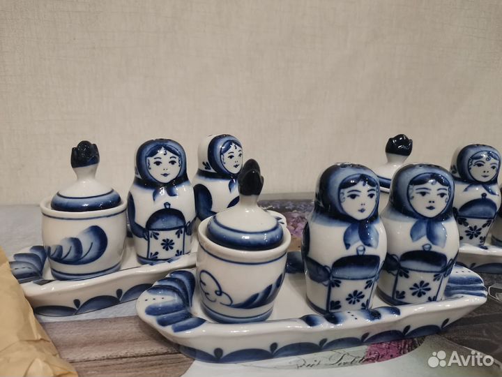 Набор для специй Гжель Матрешки