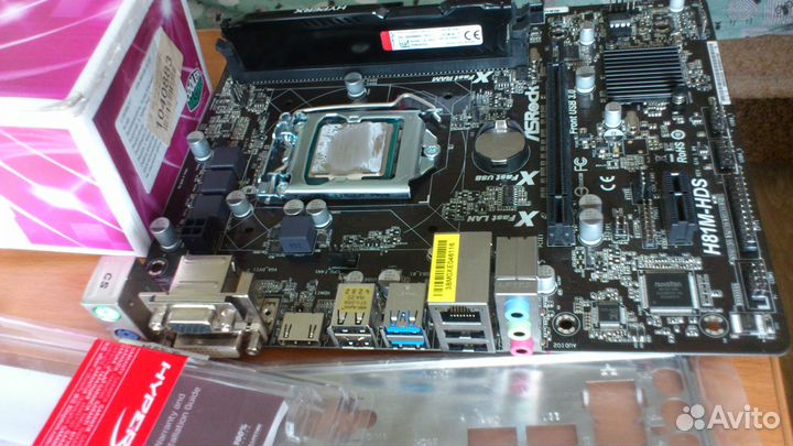 Комплект мат плата H81M-HDS+ i5 4670 + 6gb + fan