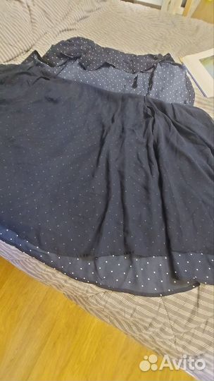 Платье на пуговицах миди в горошек 44