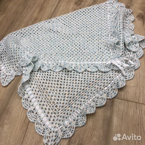 Плед детский вязаный ручная работа