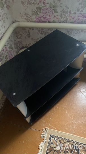 Стеклянная тумба, полка под тв