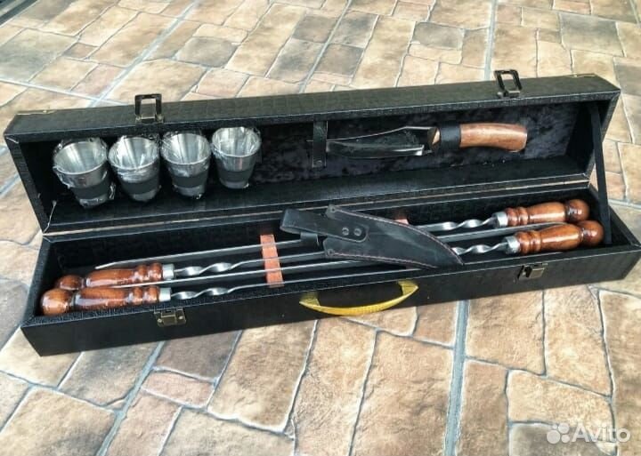 Шашлычный набор (подарочный) в кейсе