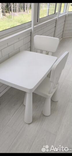 Стол и стул икеа маммут