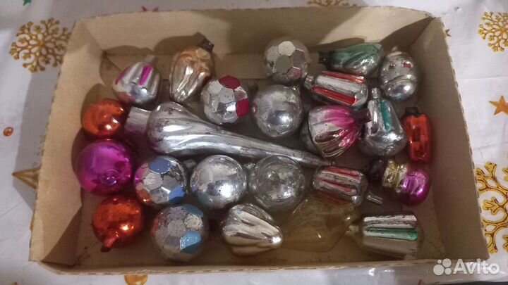 Ёлочные игрушки набор ссср, средние 25шт