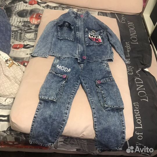 Джинсовый костюм для девочки