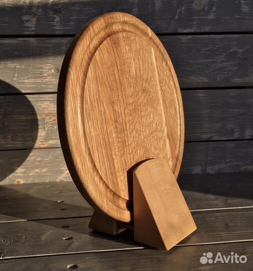 Доска разделочная круглая с подставкой