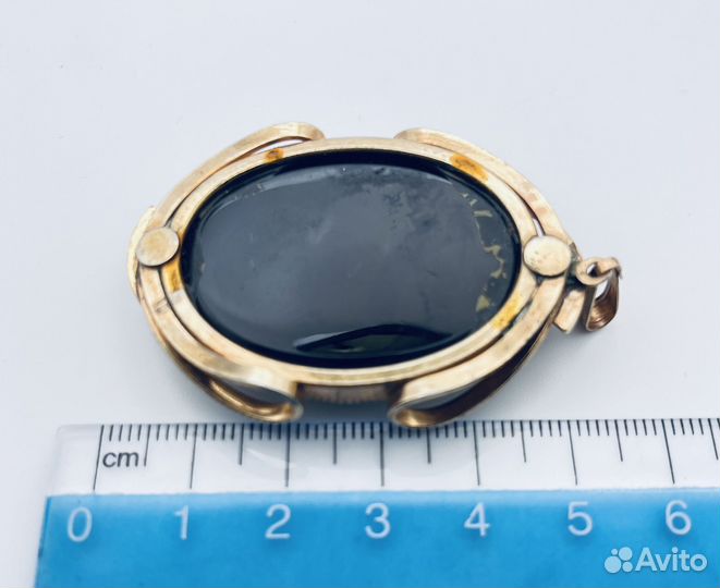 Кулон камея винтажный стекло США