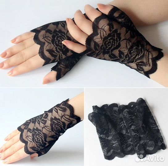 Митенки ажурный узор