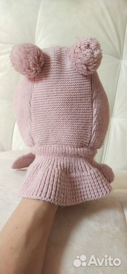 Шапка-шлем Журавлик зимняя для девочки