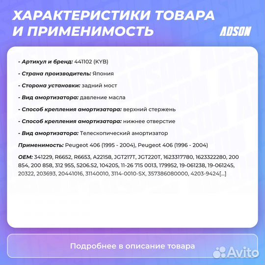 Амортизатор - Premium зад прав/лев