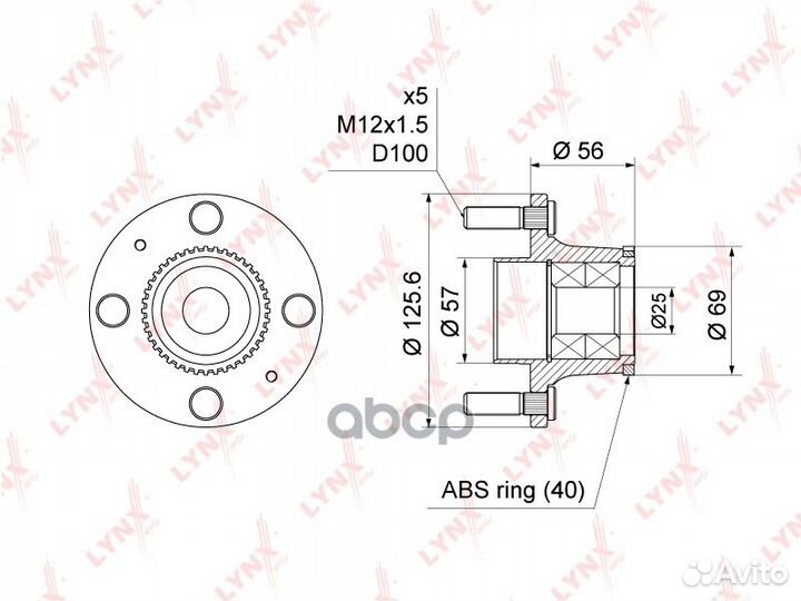 Ступица колеса зад прав/лев WH1364 lynxauto