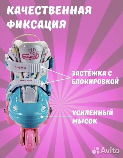 Ролики детские раздвижные + защита комплект