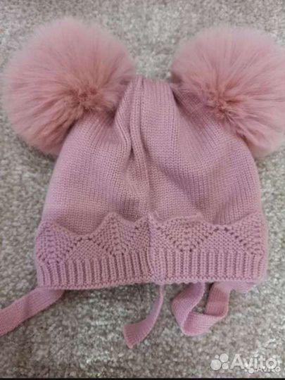 Шапка для девочки 3-6 мес