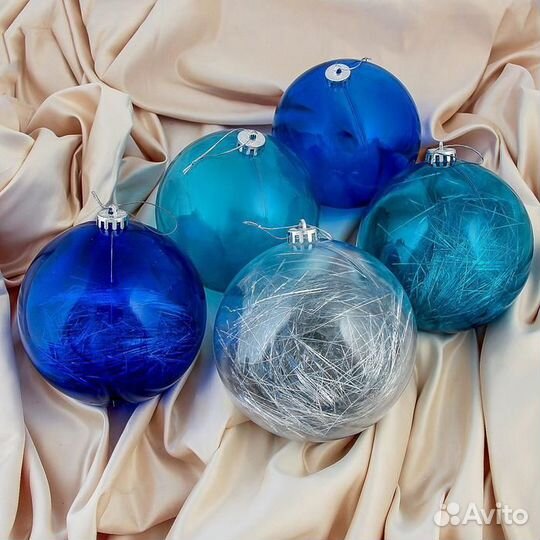 Набор шаров пластик d-15 см, 5 шт 'Барбара' микс