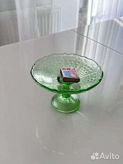 Ваза цветное стекло СССР для фруктов или конфет