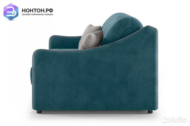 Диван аккордеон Эско синий / серо-бежевый