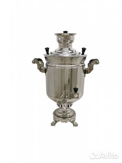 Новый тульский самовар на дровах, углях, шишках