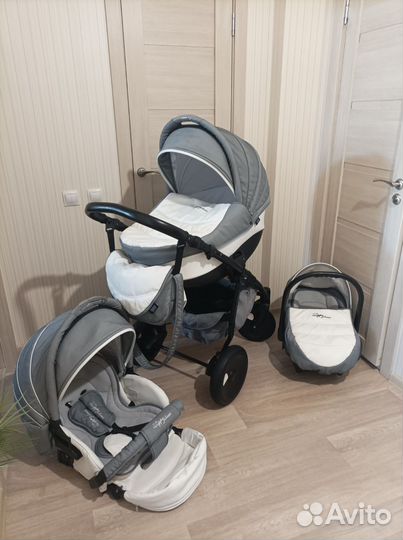 Коляска 3 в 1 Tutis Zippy New Silver кожа