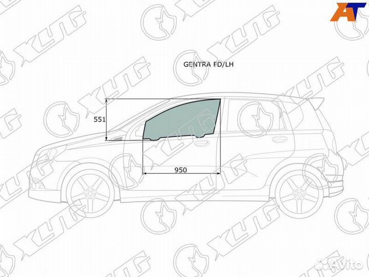 Стекло двери передней левой