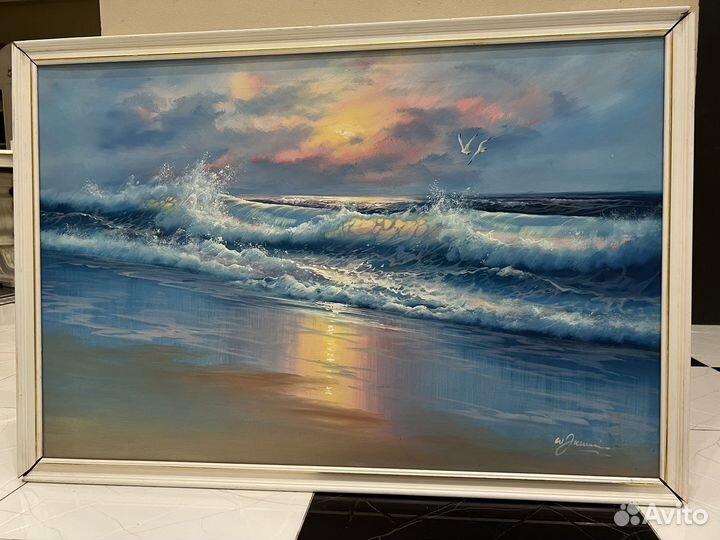 Картина на холсте Морской пейзаж прибой