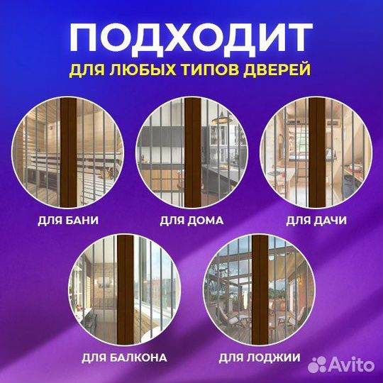 Москитная сетка на дверь с магнитами