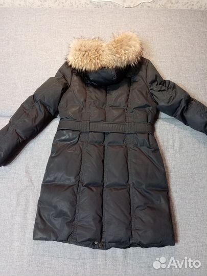 Пуховик женский 90/10 пух перо с мехом енота, 46р