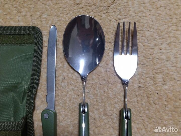 Набор ложка вилка нож складной